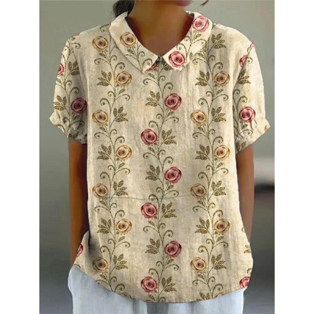 Bua® | Casual Women'S Shirt Made Of Cotton And Linen With A Floral Print