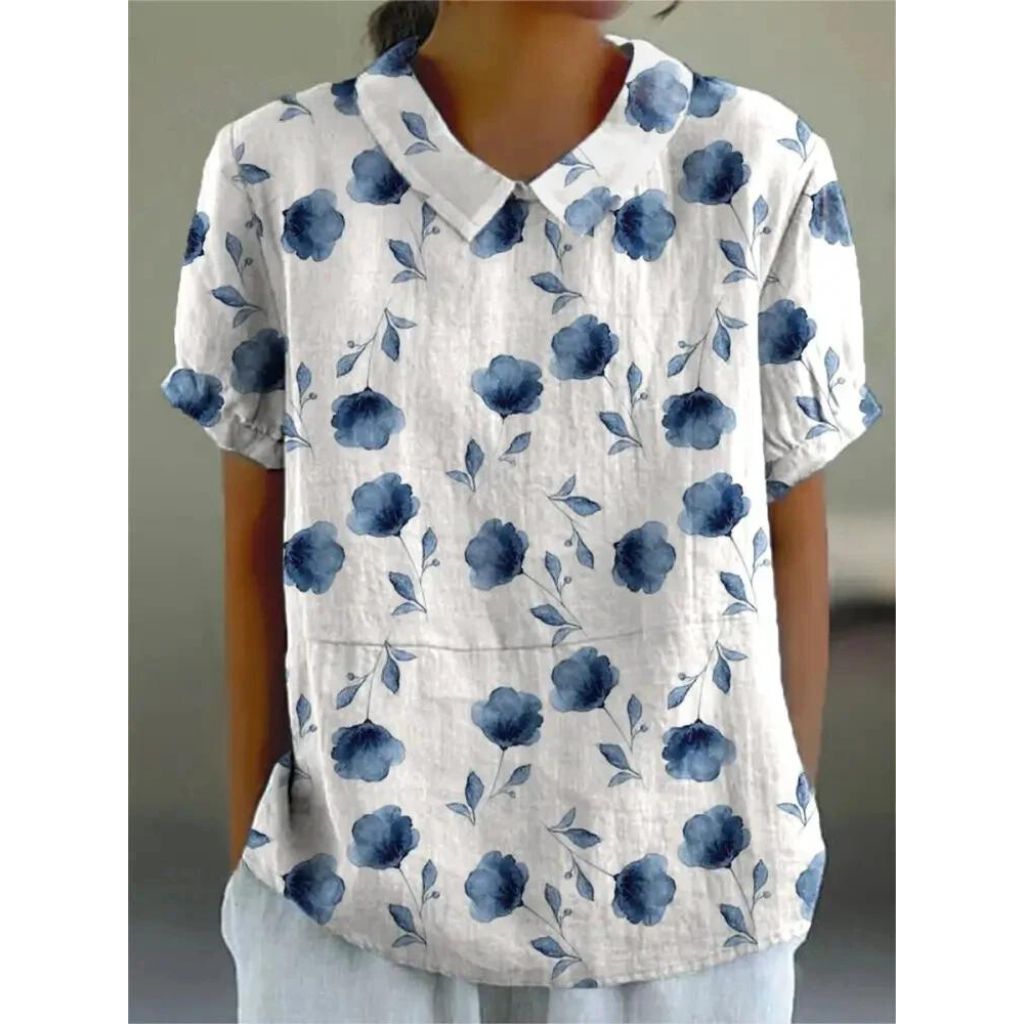 Bua® | Casual Women'S Shirt Made Of Cotton And Linen With A Floral Print