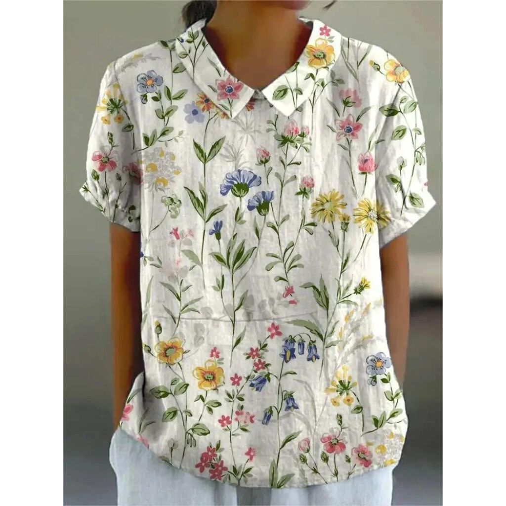 Bua® | Casual Women'S Shirt Made Of Cotton And Linen With A Floral Print