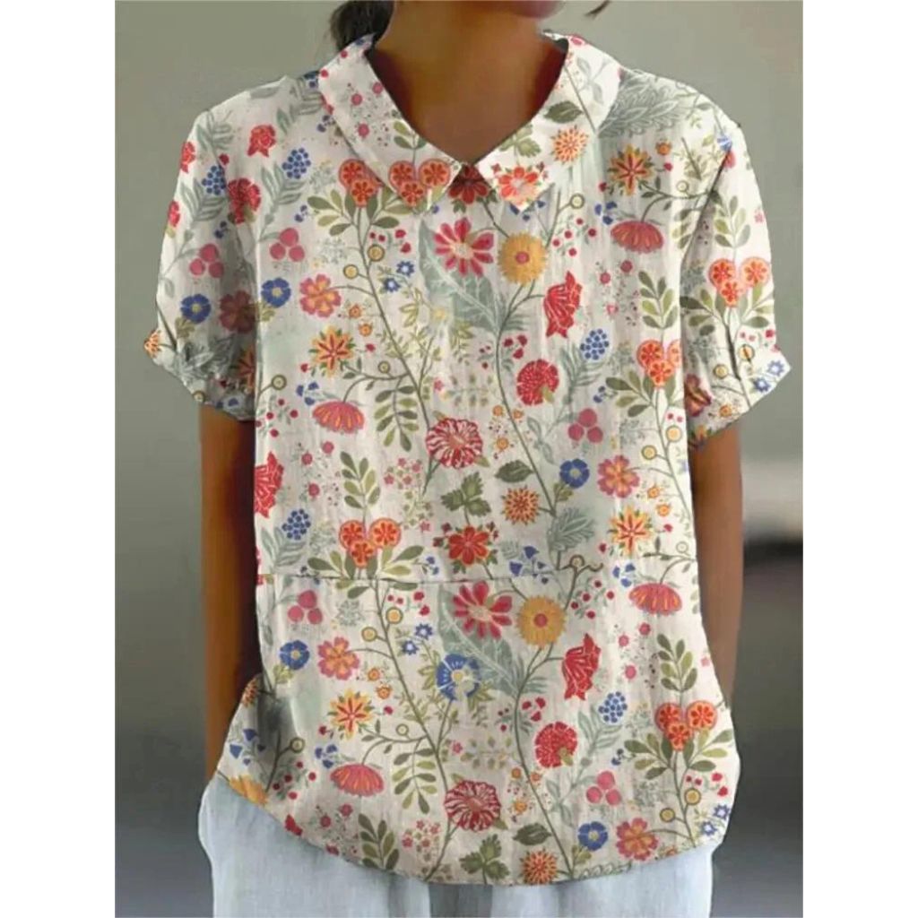 Bua® | Casual Women'S Shirt Made Of Cotton And Linen With A Floral Print