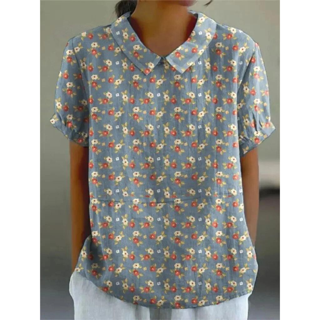 Bua® | Casual Women'S Shirt Made Of Cotton And Linen With A Floral Print