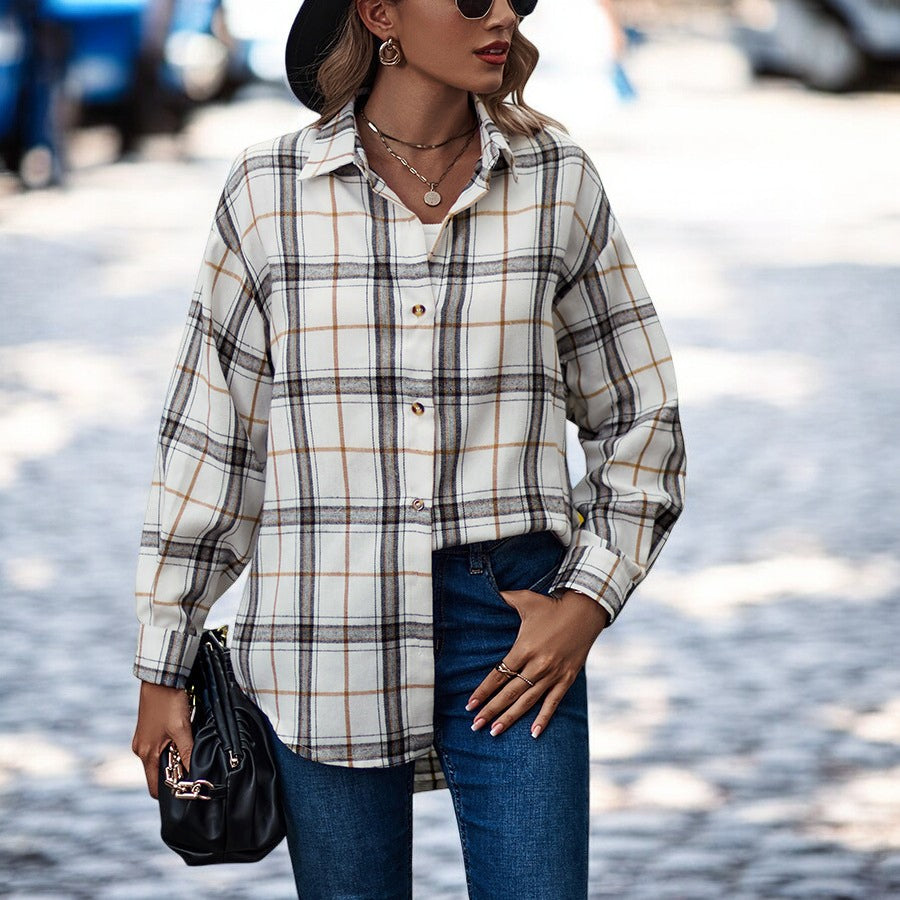 Camila® | Casual women's oversize checked shirt