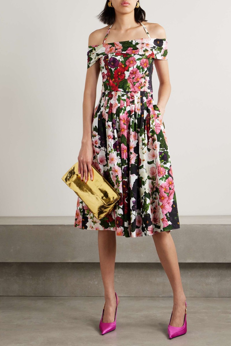 Claudia® | Off-The-Shoulder Floral Midi Dress