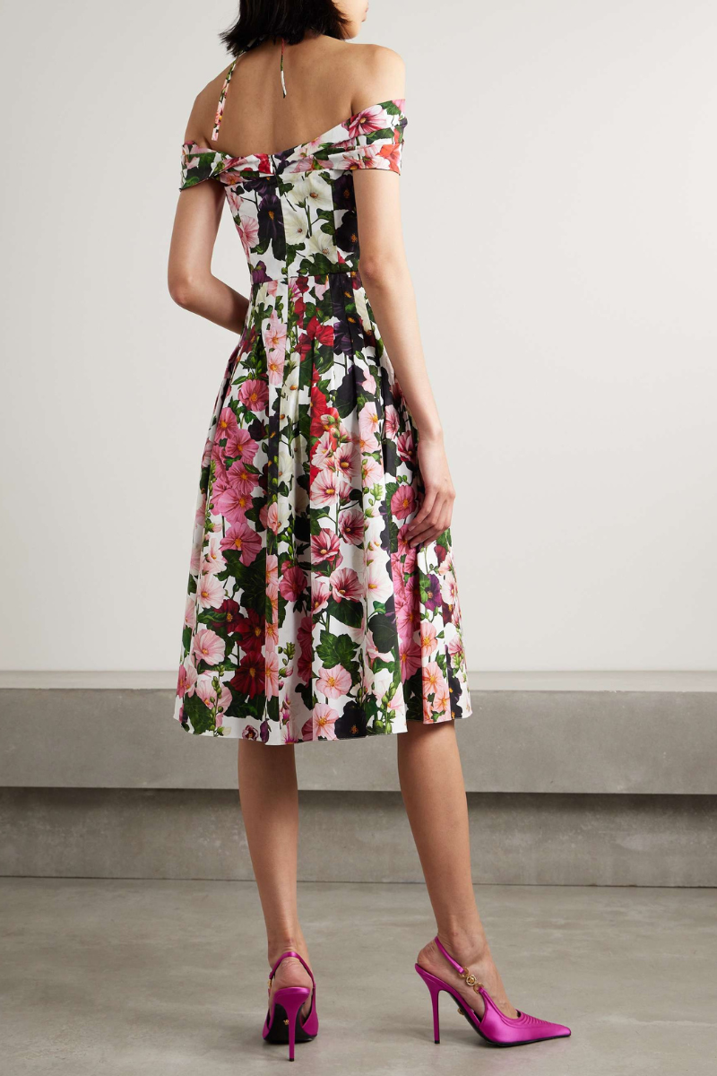 Claudia® | Off-The-Shoulder Floral Midi Dress
