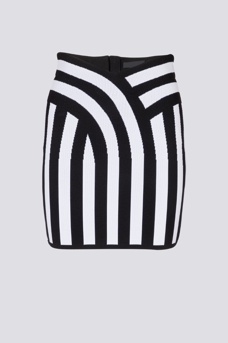 Cristina® | Halterneck Striped Knit Skirt Set