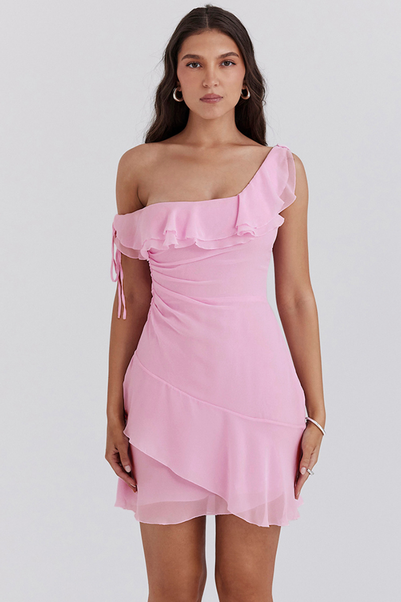 Daniela® | Off-Shoulder Ruffle Shirt Mini Dress
