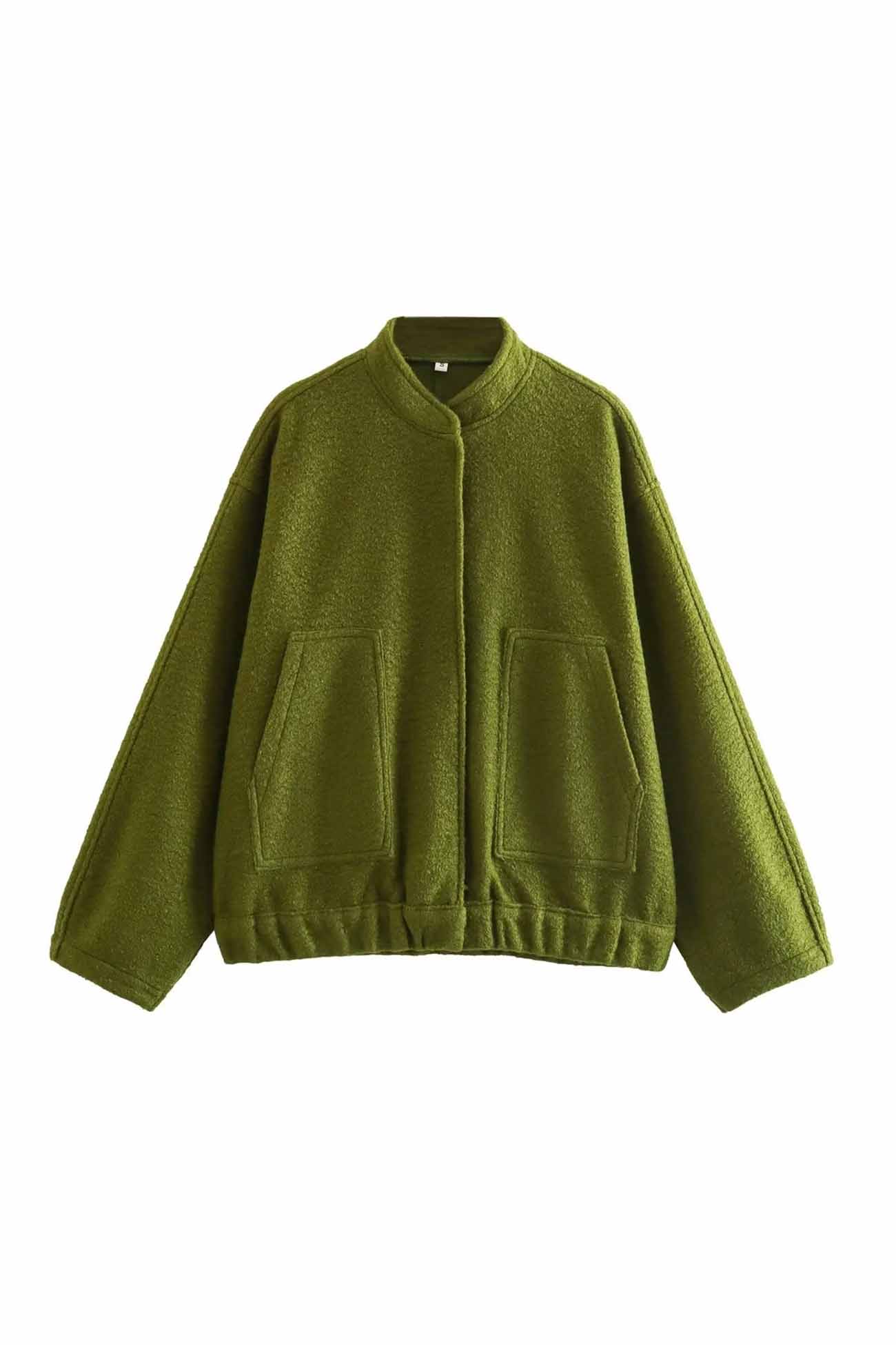 Annika® | Solid jacket with stand-up collar and button pocket