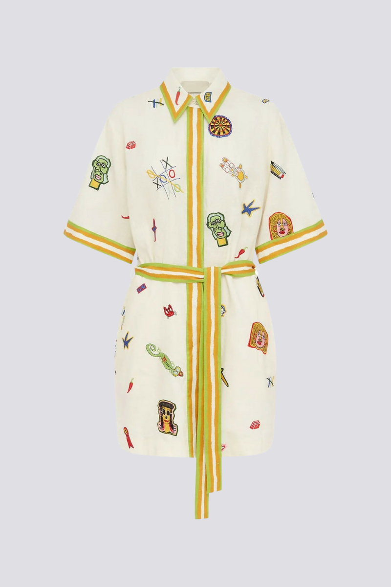 Dulce® | Short-Sleeved Embroidered Mini Dress
