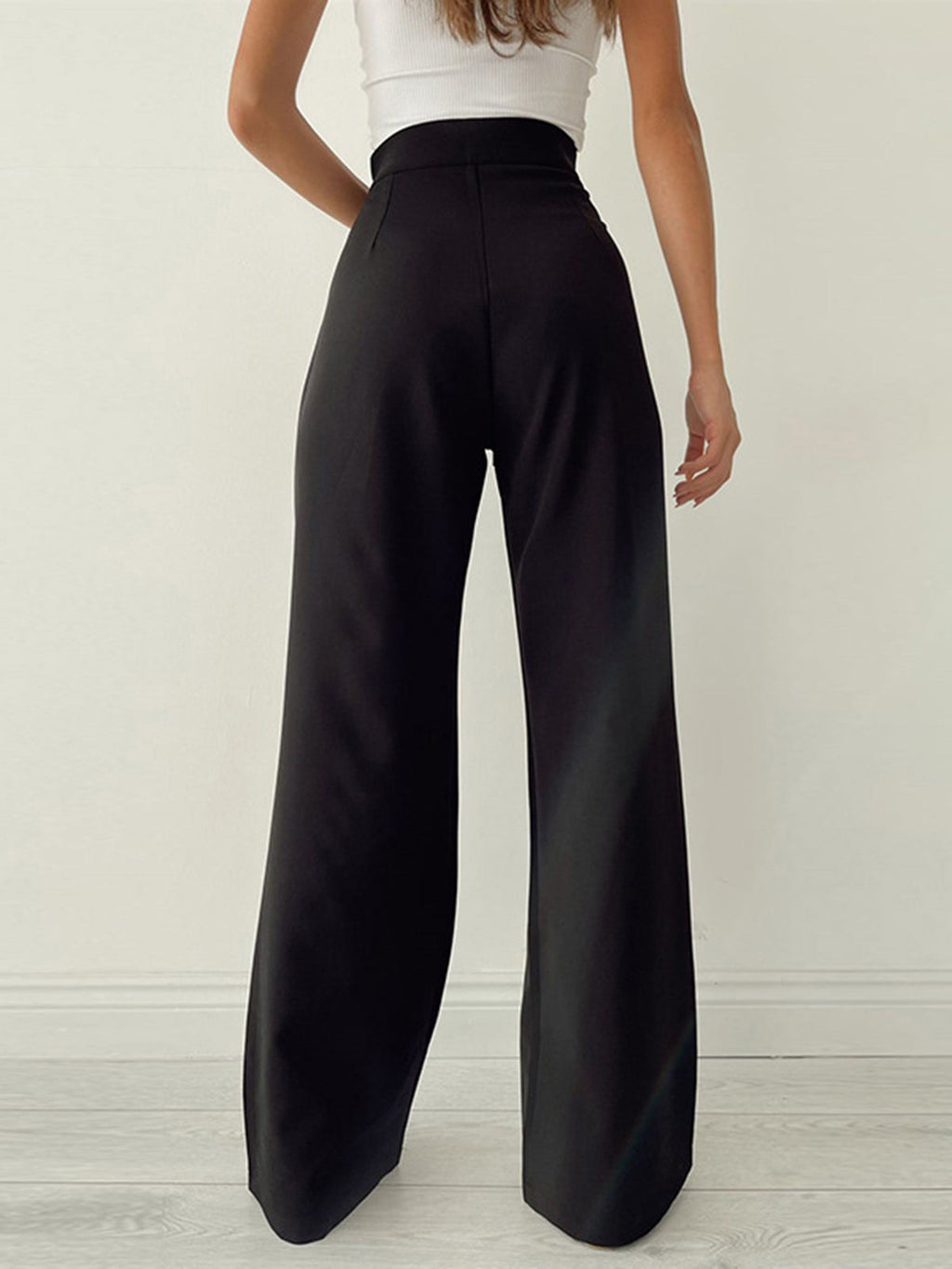 Harper | High Waist Pleated Leg Trousers - Flowy Elegant Fit