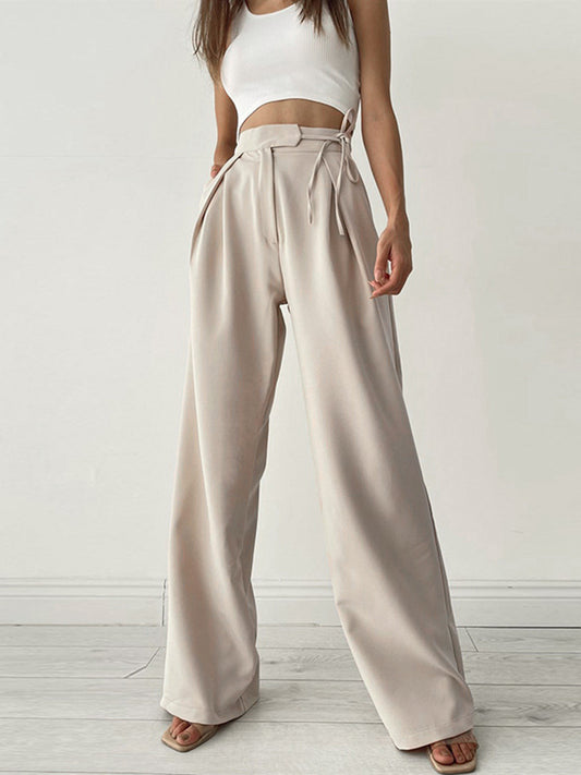Harper | High Waist Pleated Leg Trousers - Flowy Elegant Fit