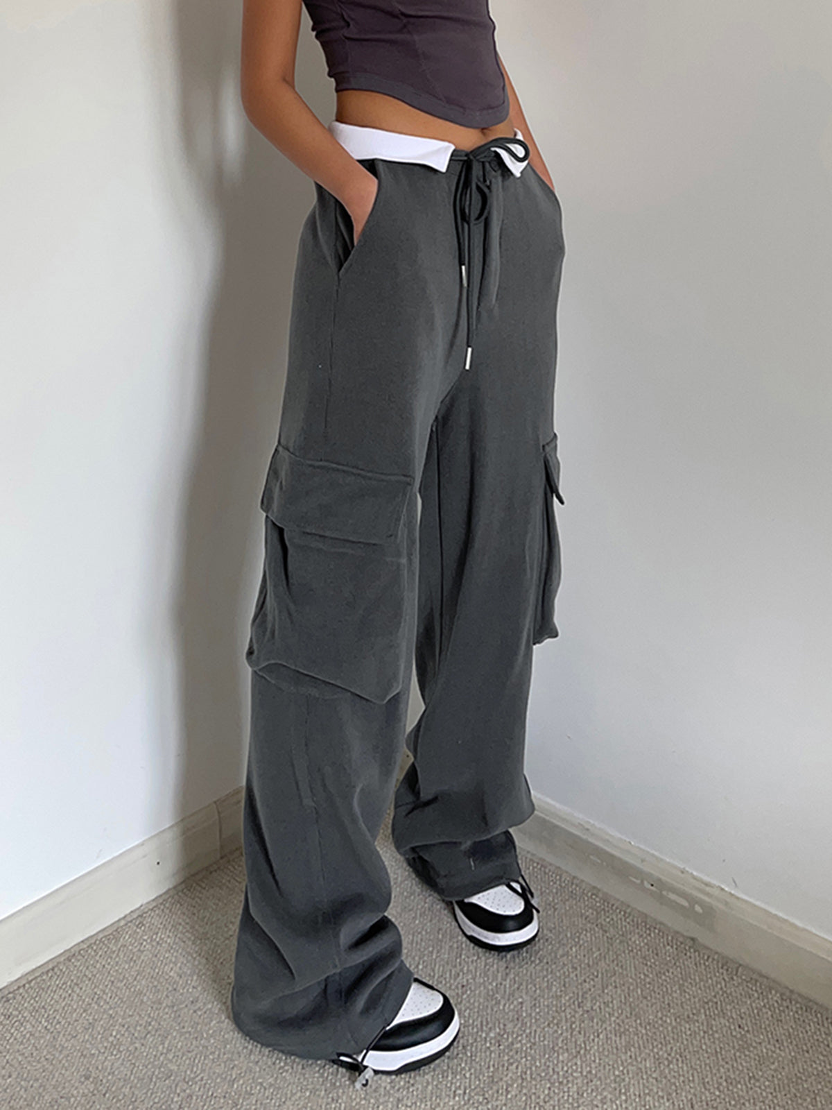 Benedetta® | Comfortable Cargo Sweatpants With Contrast Waistband