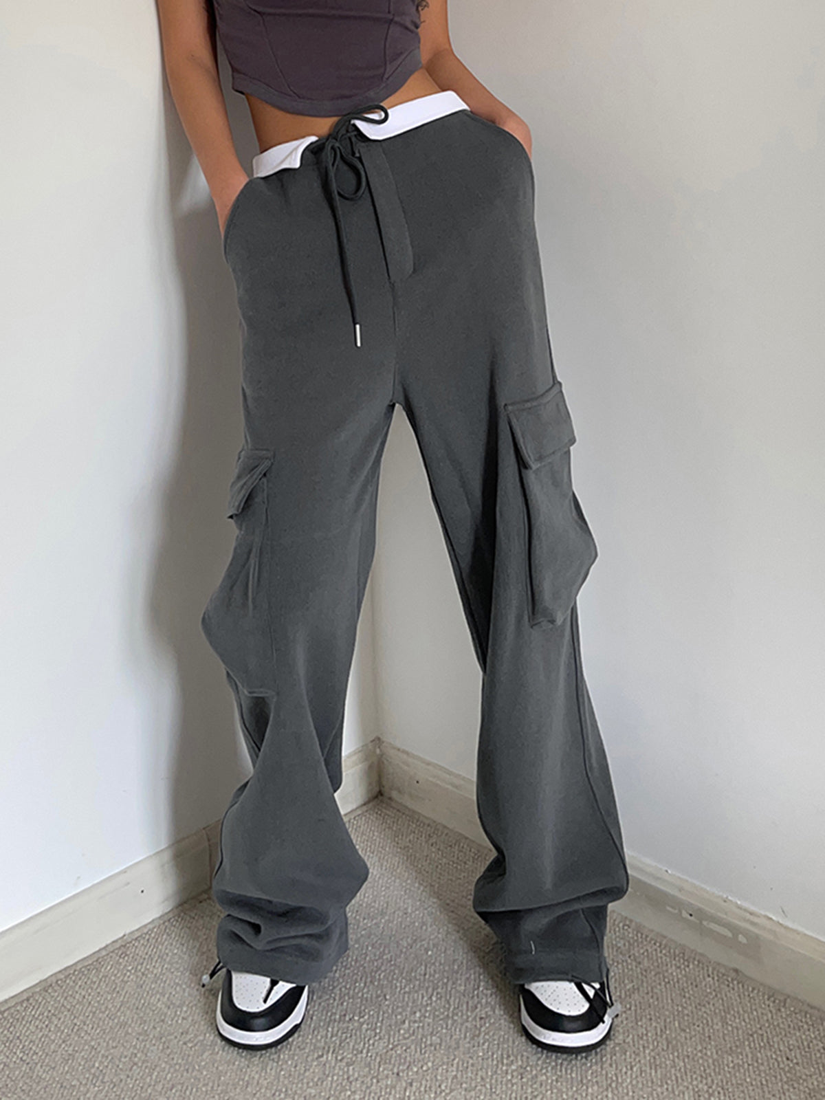 Benedetta® | Comfortable Cargo Sweatpants With Contrast Waistband