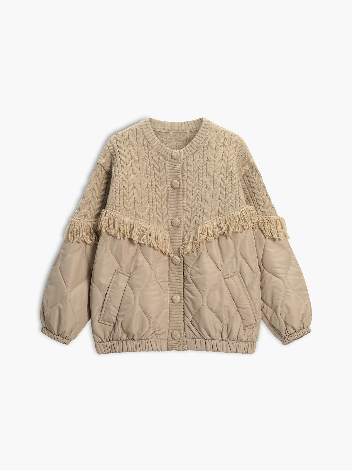 Carolina® | Patchwork quilted jacket with cable knit