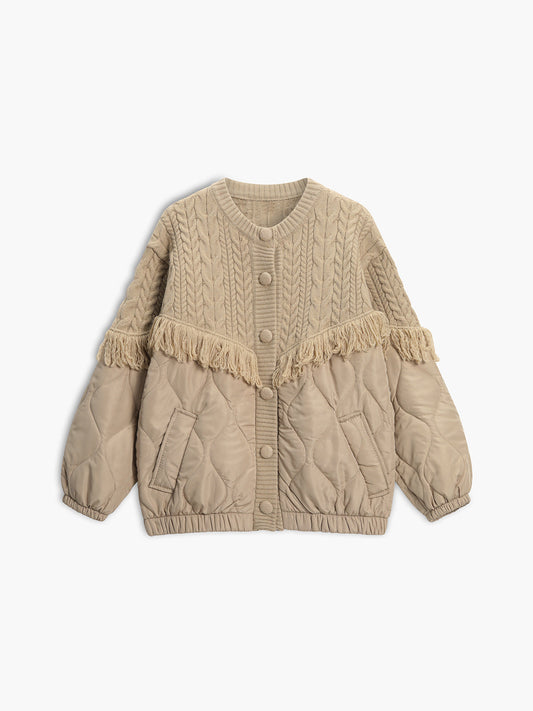 Carolina® | Patchwork quilted jacket with cable knit