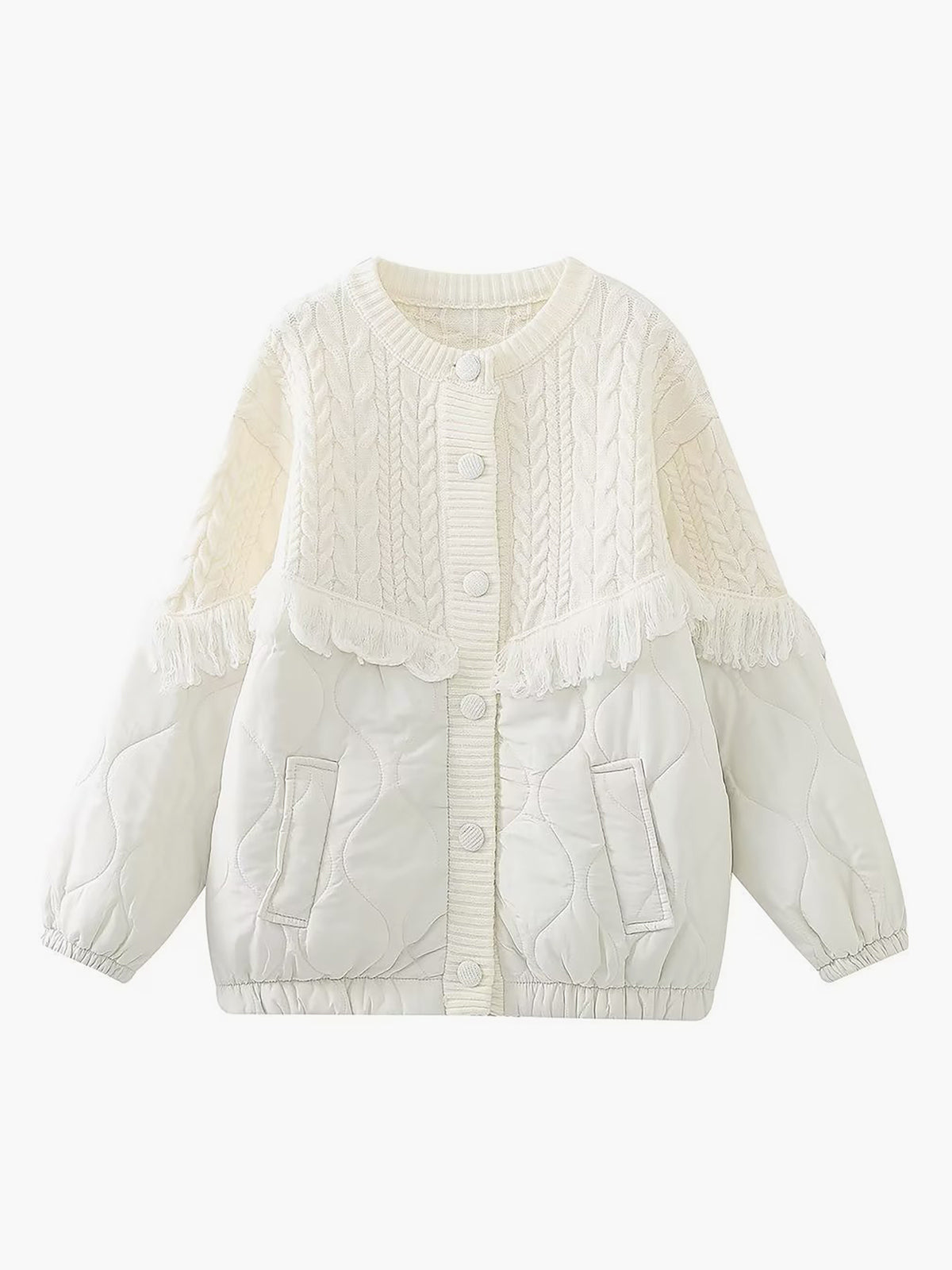 Carolina® | Patchwork quilted jacket with cable knit