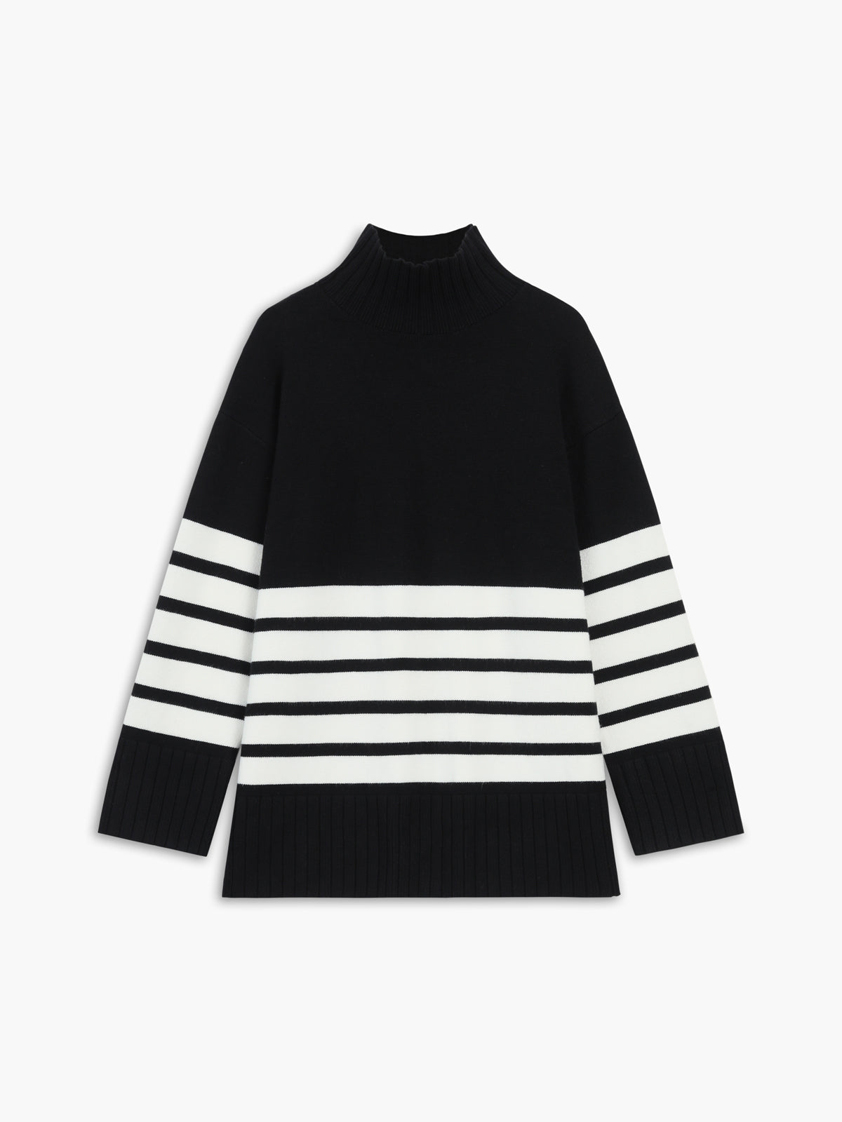 Ariadna® | Striped jumper with a humpback neckline