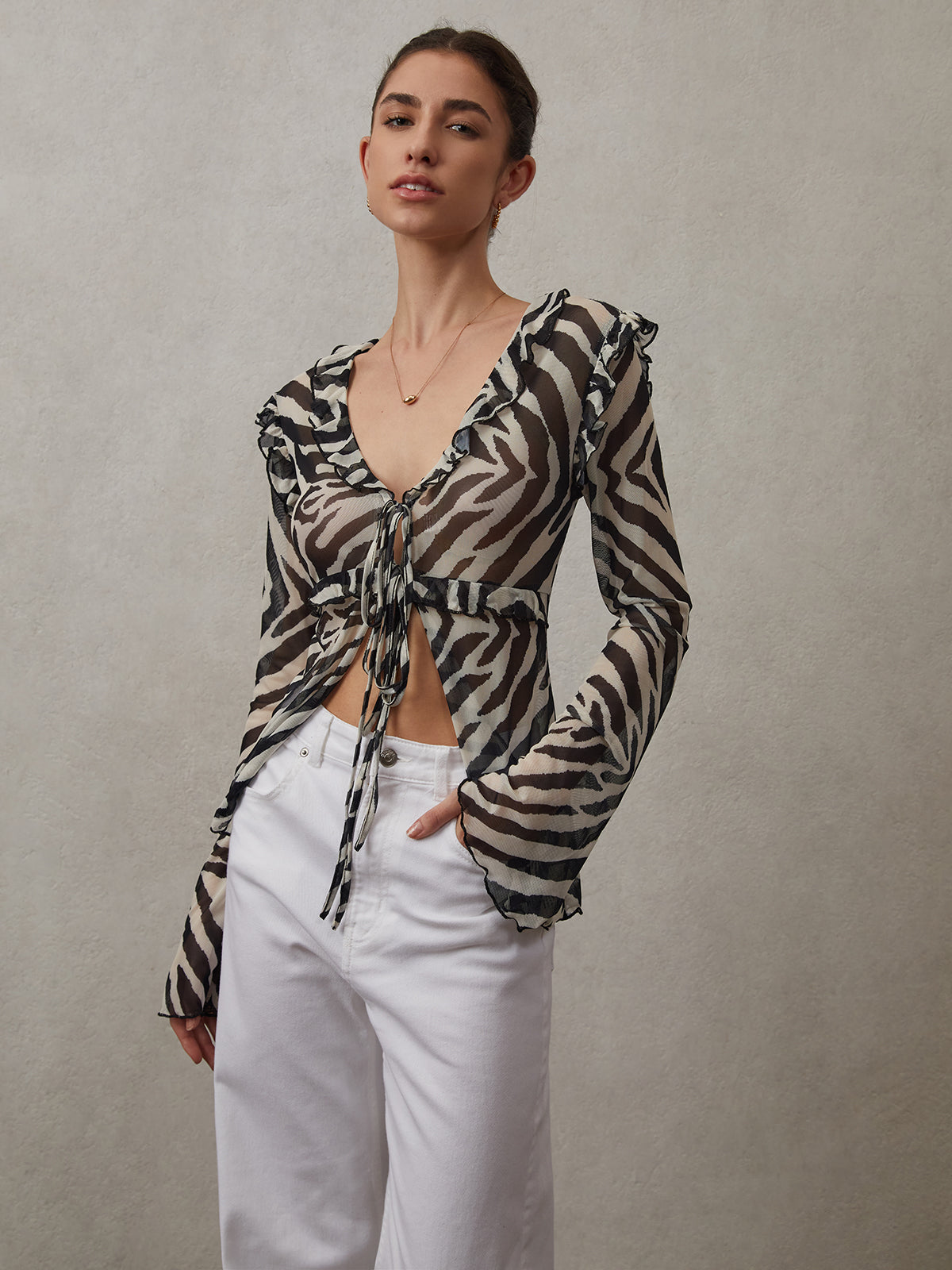 Brentley® | Ruffle Top With Knot Details
