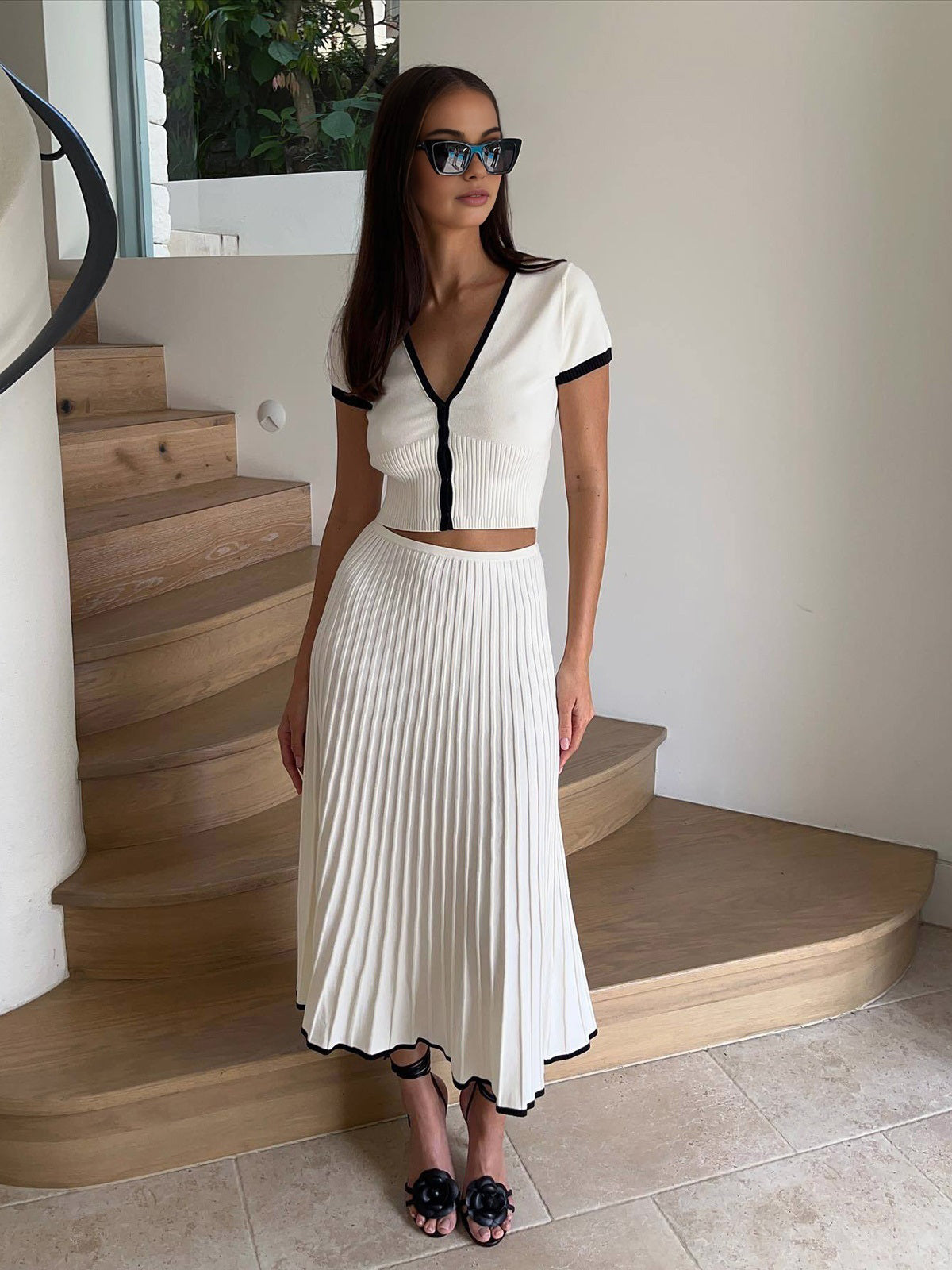 Angélica® | Knitted Dress With Contrasting Cuffs