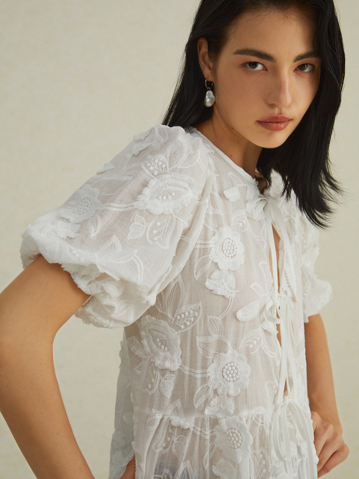 Brennen® | Playful Shirt With A Floral Pattern And Puff Sleeves