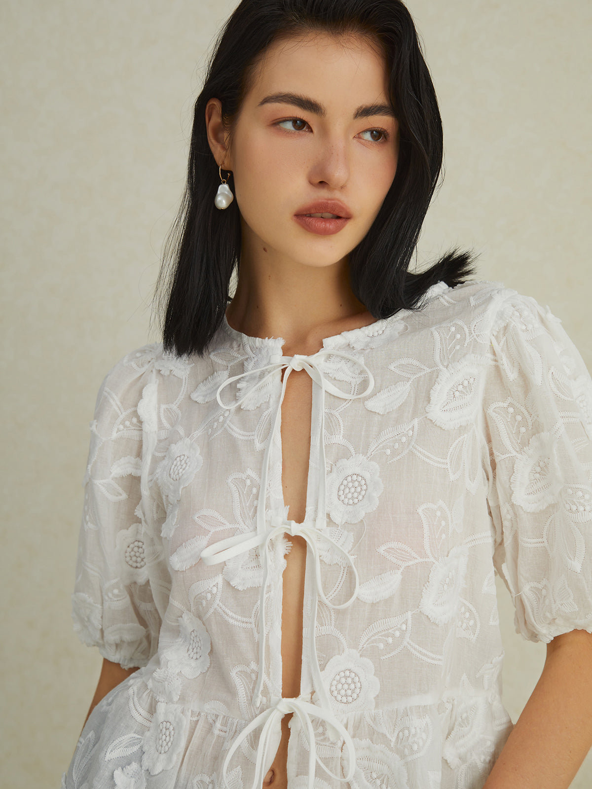 Brennen® | Playful Shirt With A Floral Pattern And Puff Sleeves
