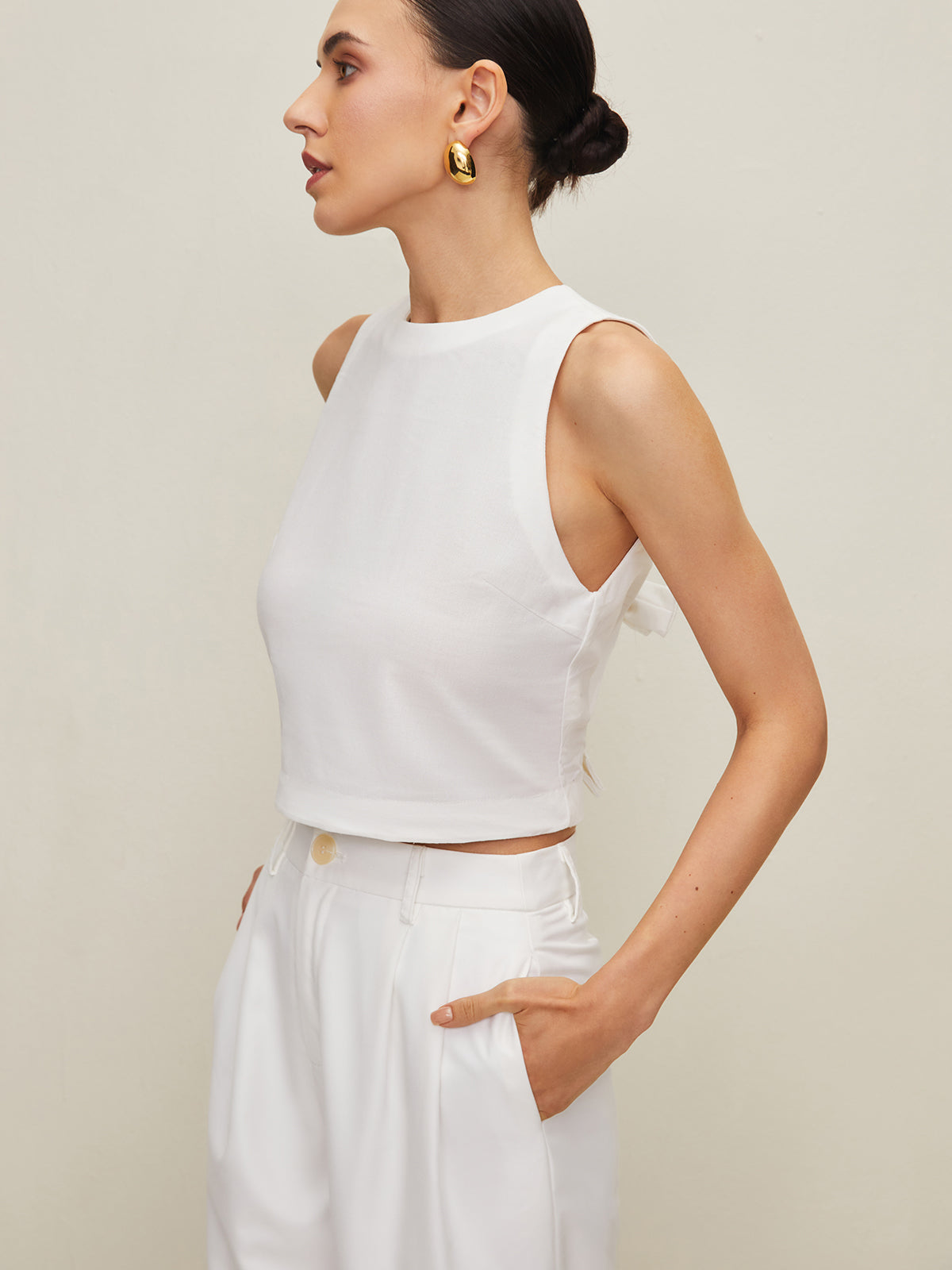 Anita® | Cotton And Linen Blouse With Bow