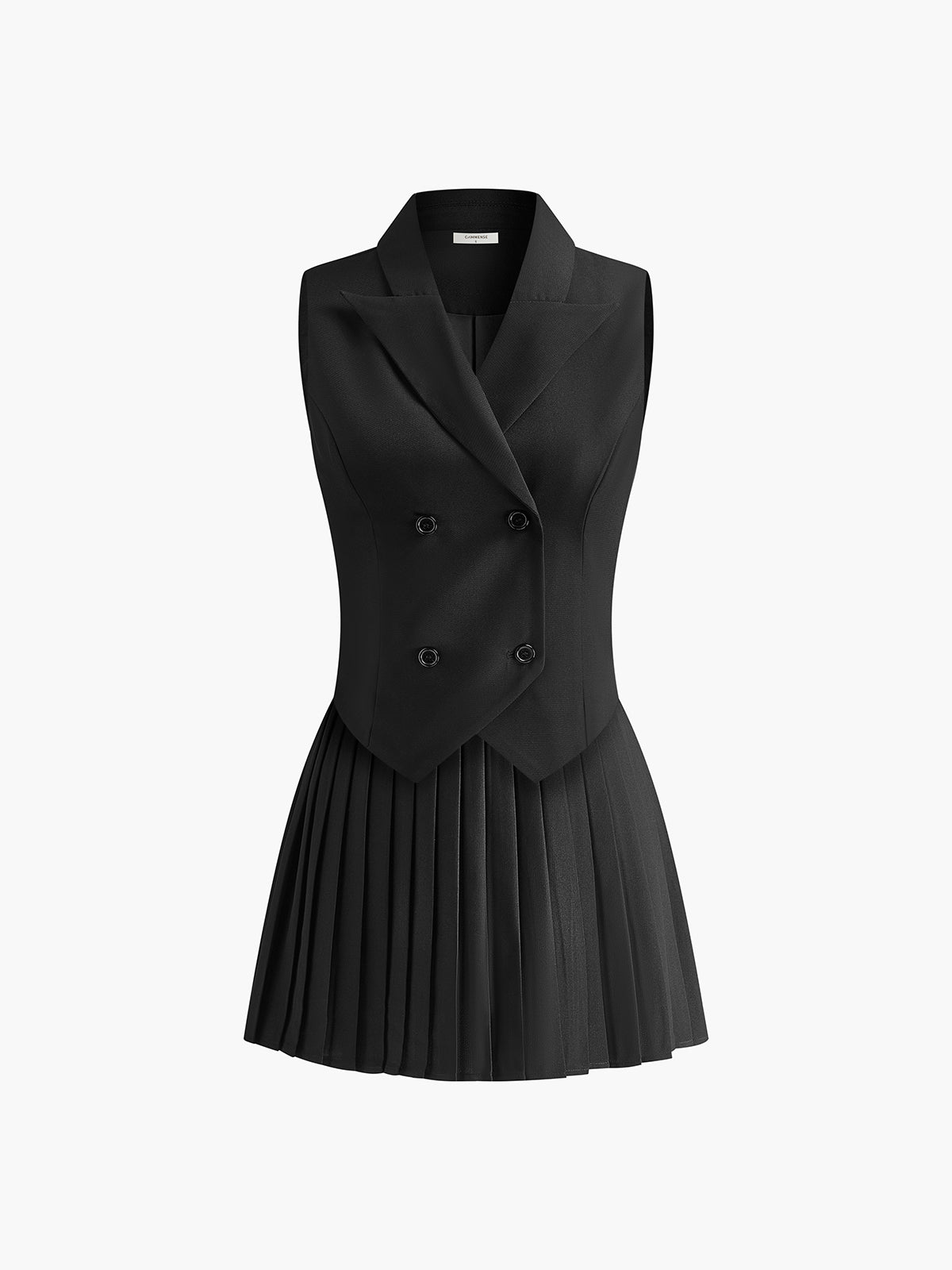 Arsenia® | Elegant Suit Vest With Pleated Mini Skirt Set