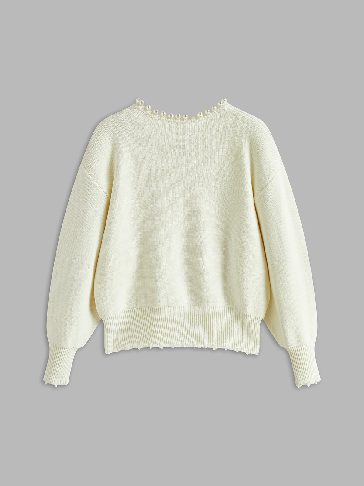 Belén® | Beaded cardigan with ripped hem