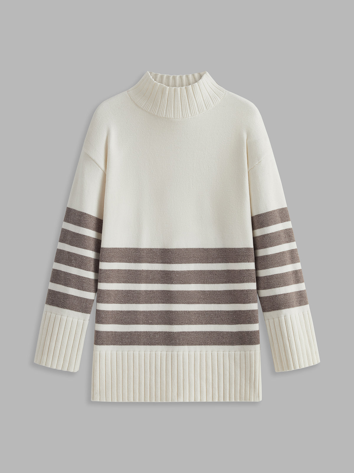 Ariadna® | Striped jumper with a humpback neckline