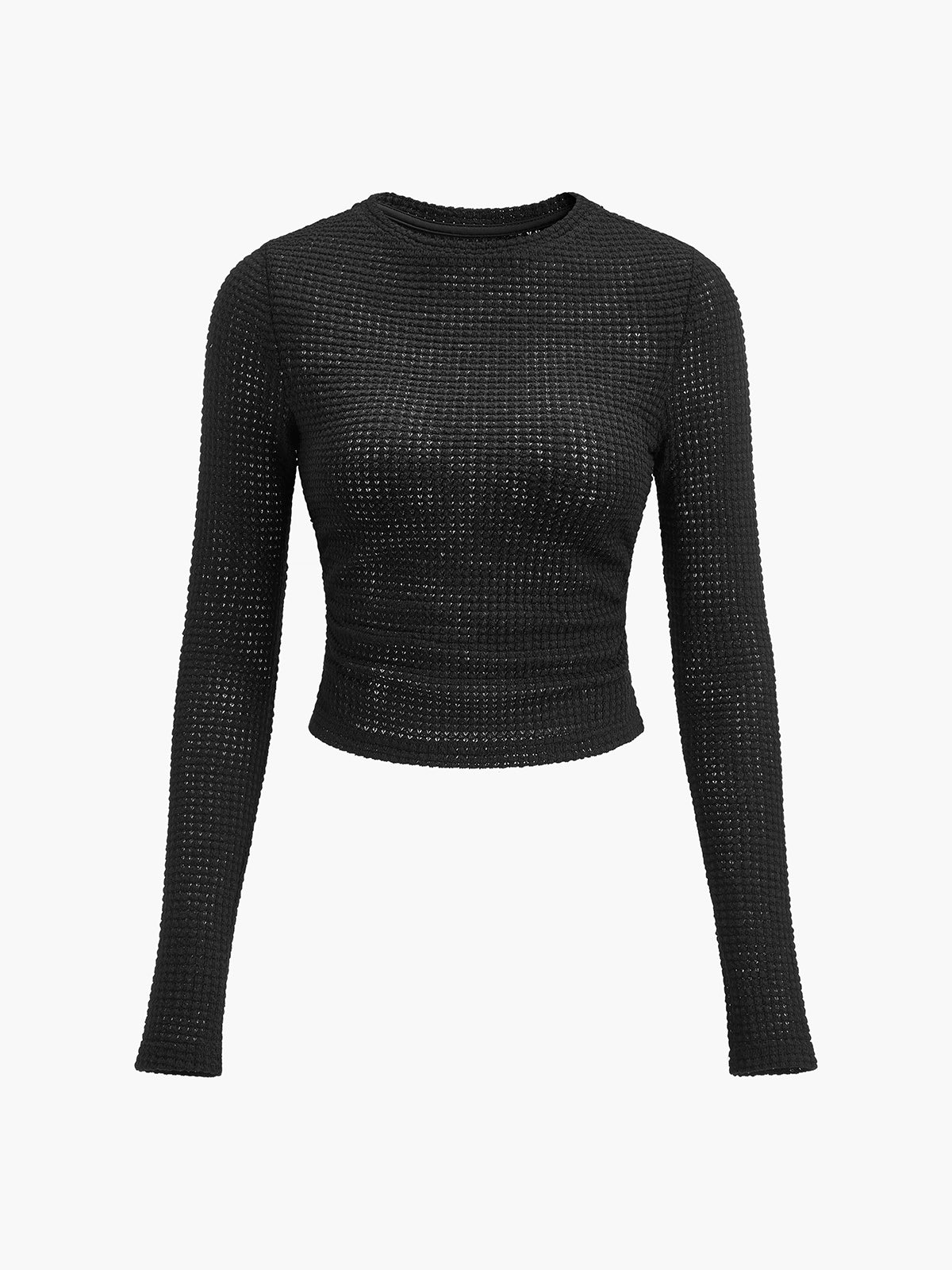 Sage | Women's Fitted Waffle Knit Long Sleeve Top