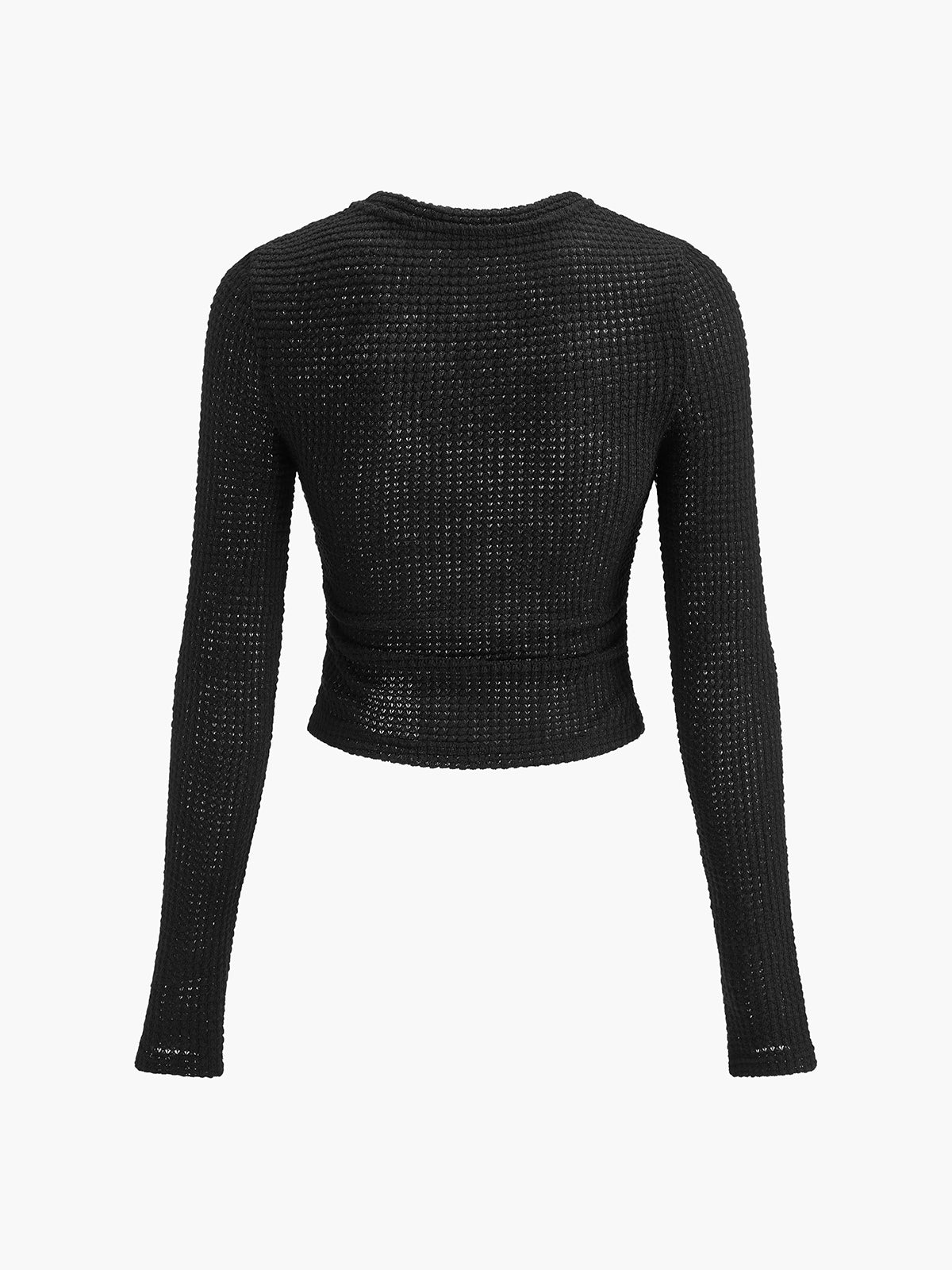 Sage | Women's Fitted Waffle Knit Long Sleeve Top