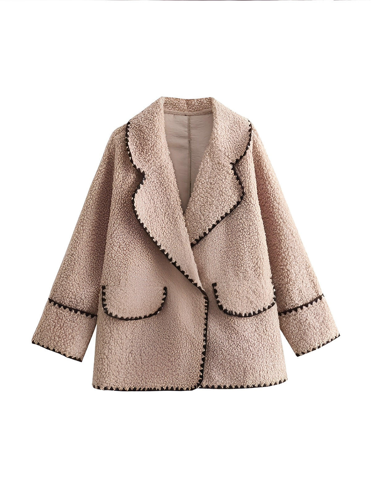 Consuelo® | Teddy bomber jacket with contrast stitching