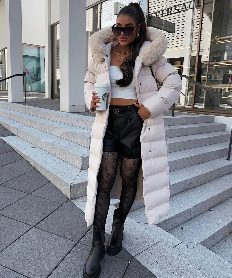 Carmen® | Chic women's winter coat with fur collar