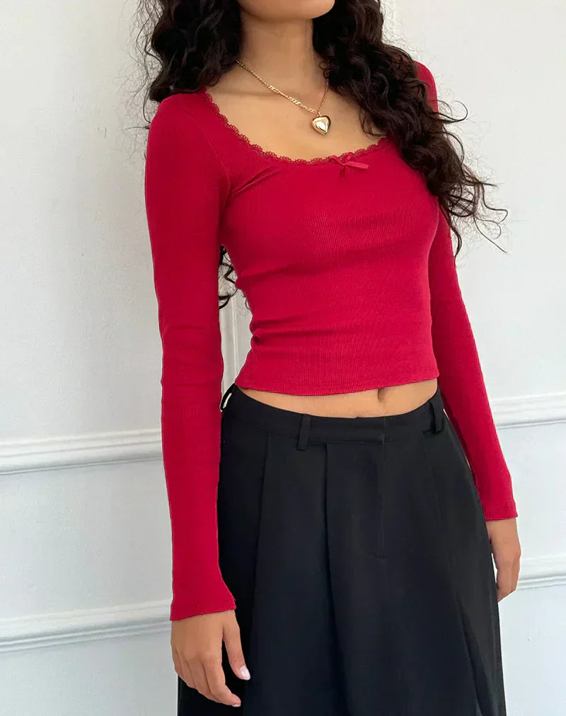 Bianca® | Slim long-sleeved shirt with a scoop neck