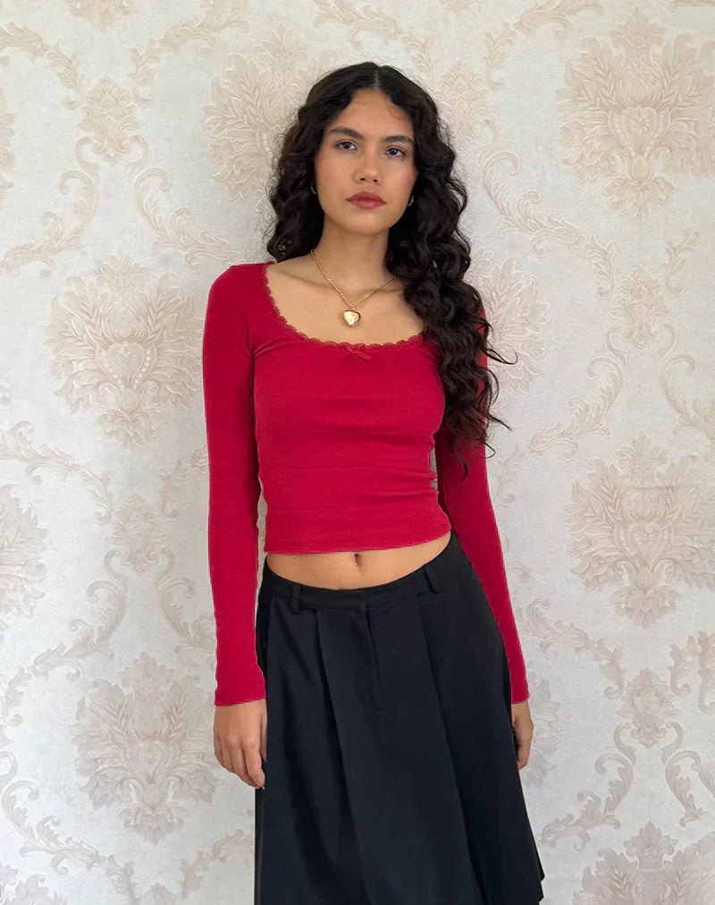 Bianca® | Slim long-sleeved shirt with a scoop neck