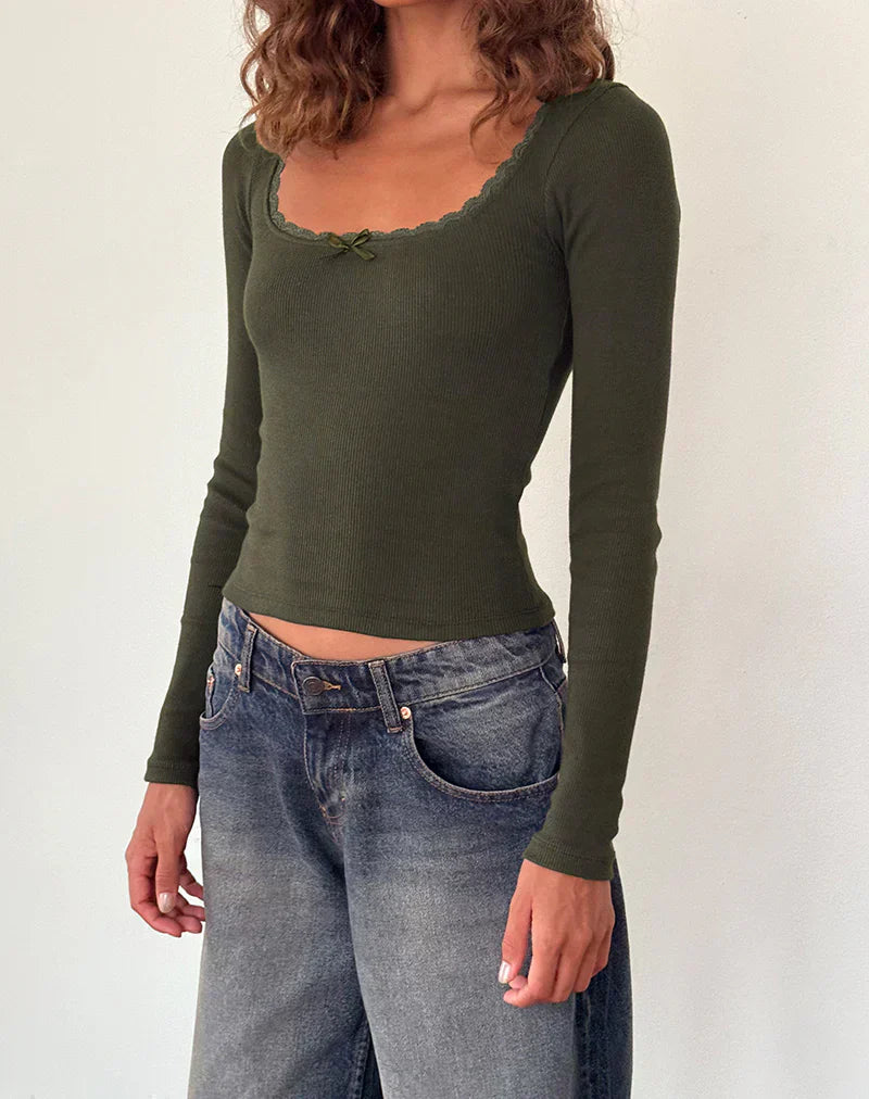 Bianca® | Slim long-sleeved shirt with a scoop neck