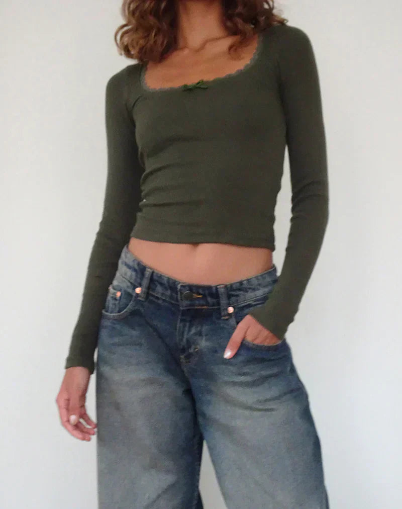 Bianca® | Slim long-sleeved shirt with a scoop neck
