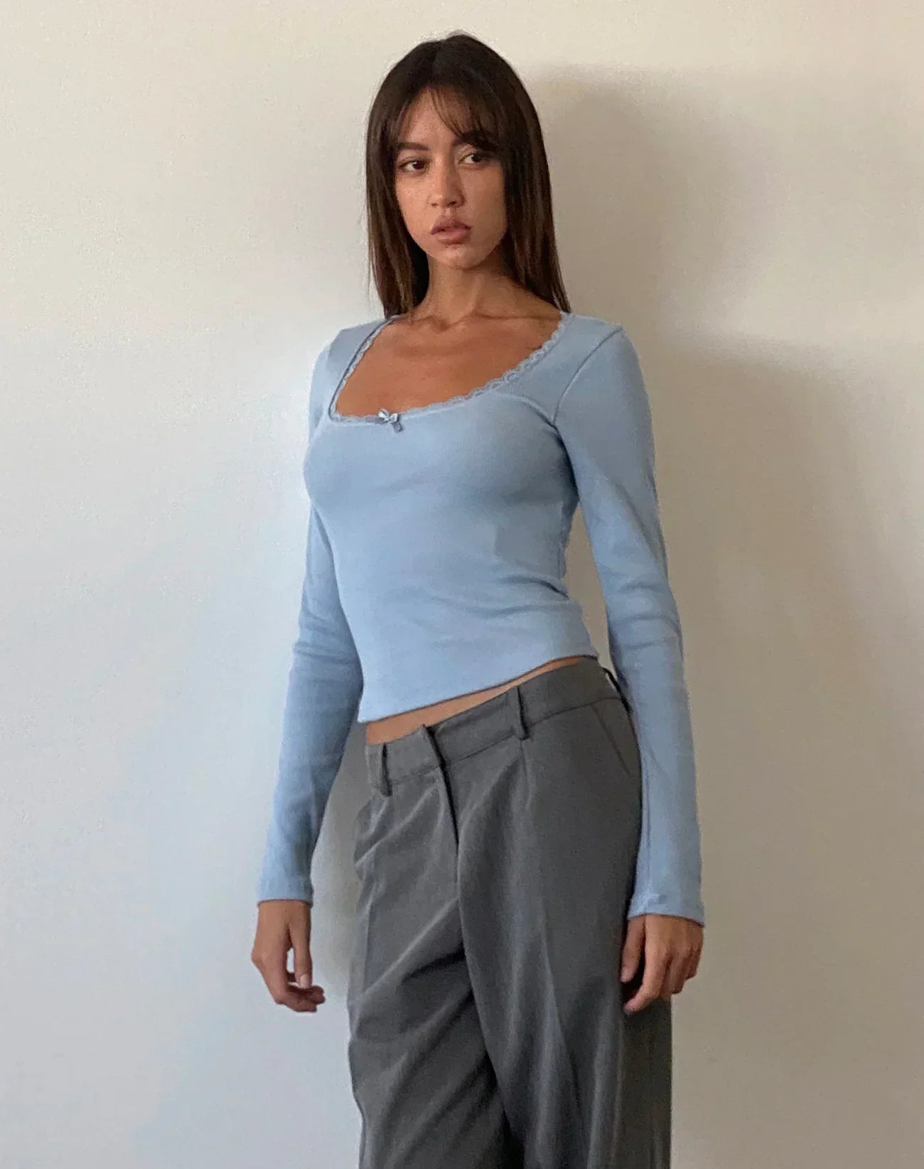 Bianca® | Slim long-sleeved shirt with a scoop neck