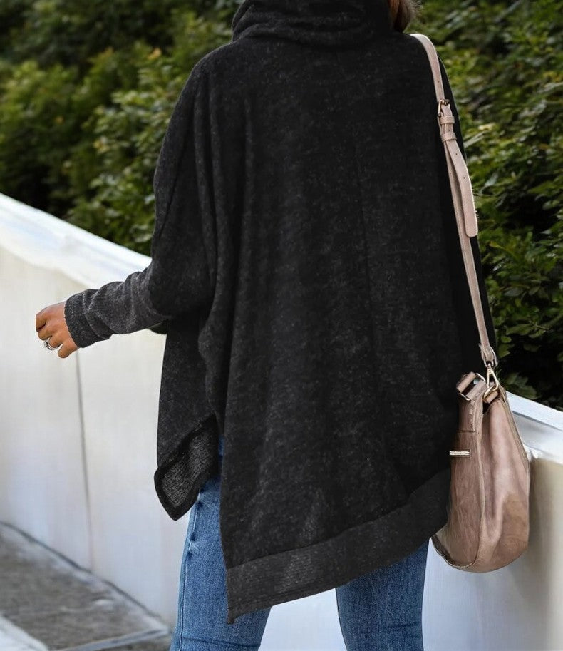 Cleo® | Oversized batwing sleeve turtleneck sweater