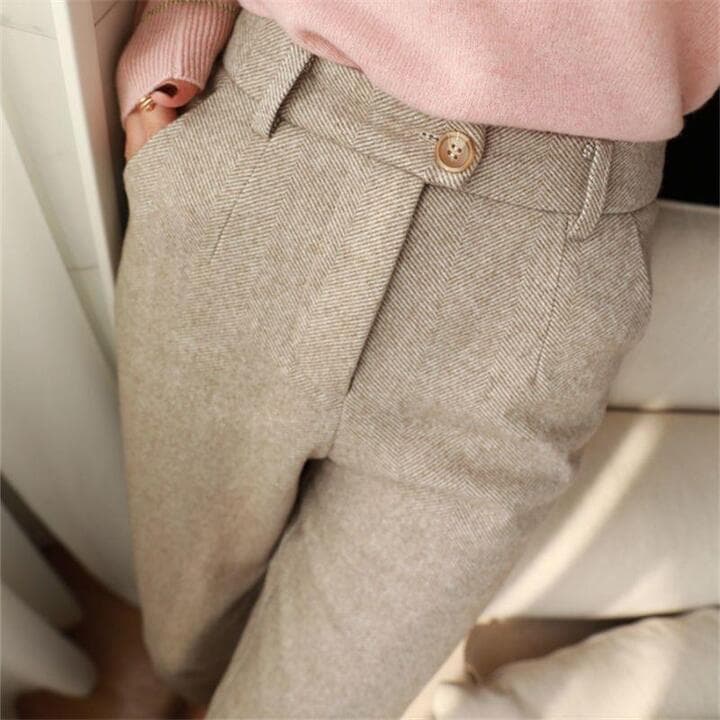Denna | Men's Herringbone Pleated Pants