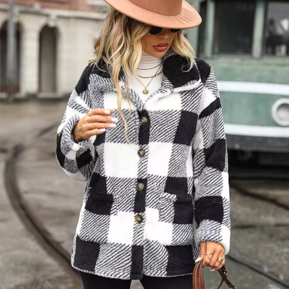 Ariane® | Casual medium sized checked jacket
