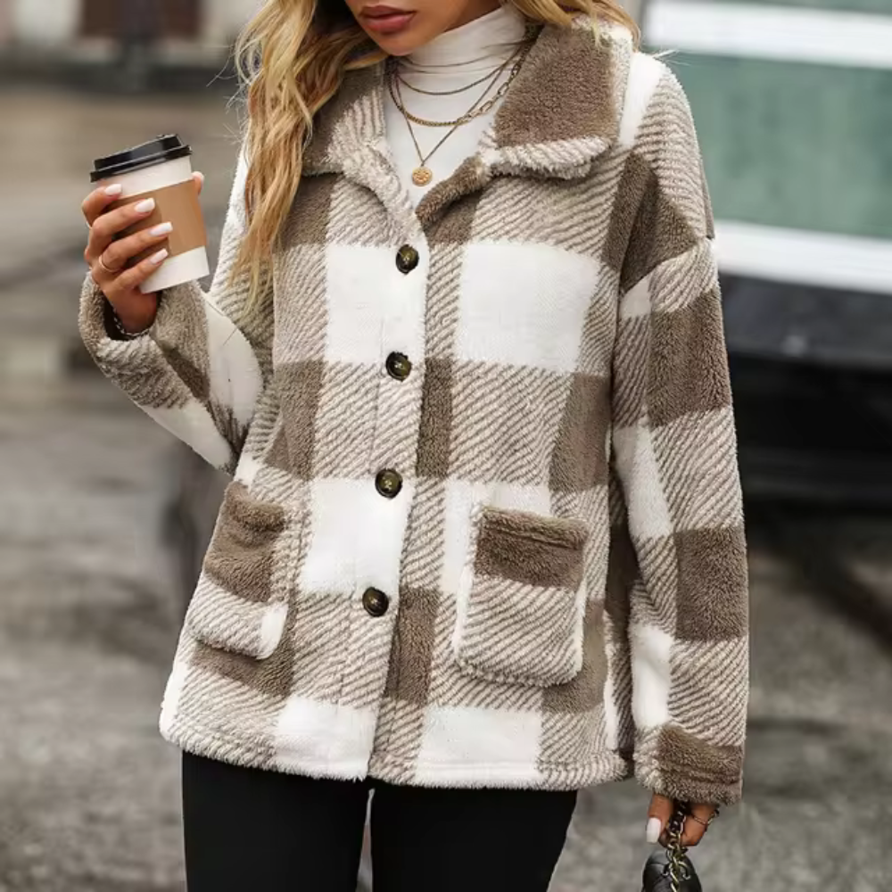 Ariane® | Casual medium sized checked jacket