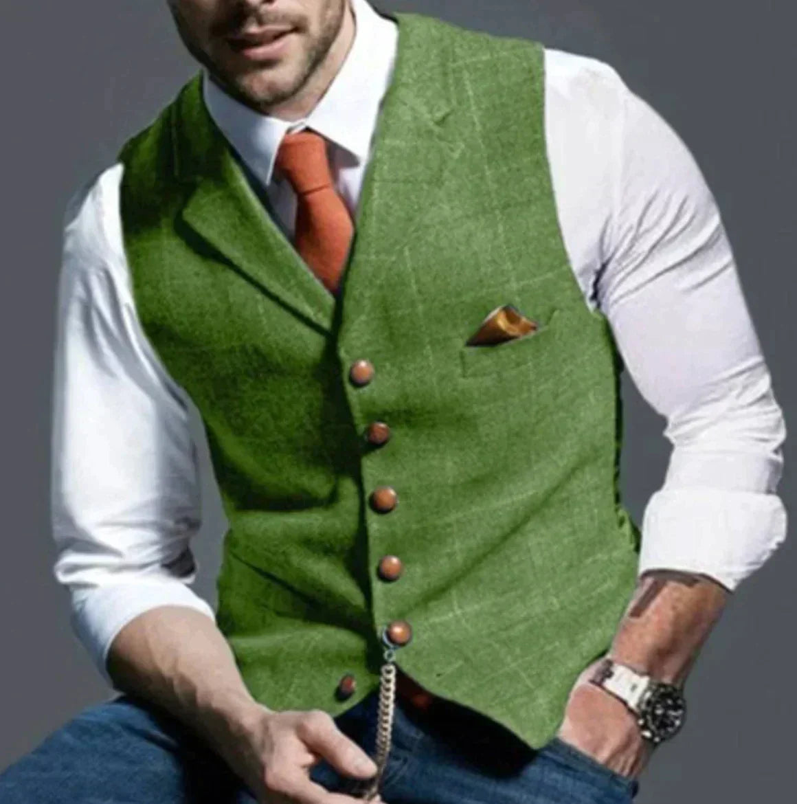 Drake | Men's Slim Fit Tweed Waistcoat
