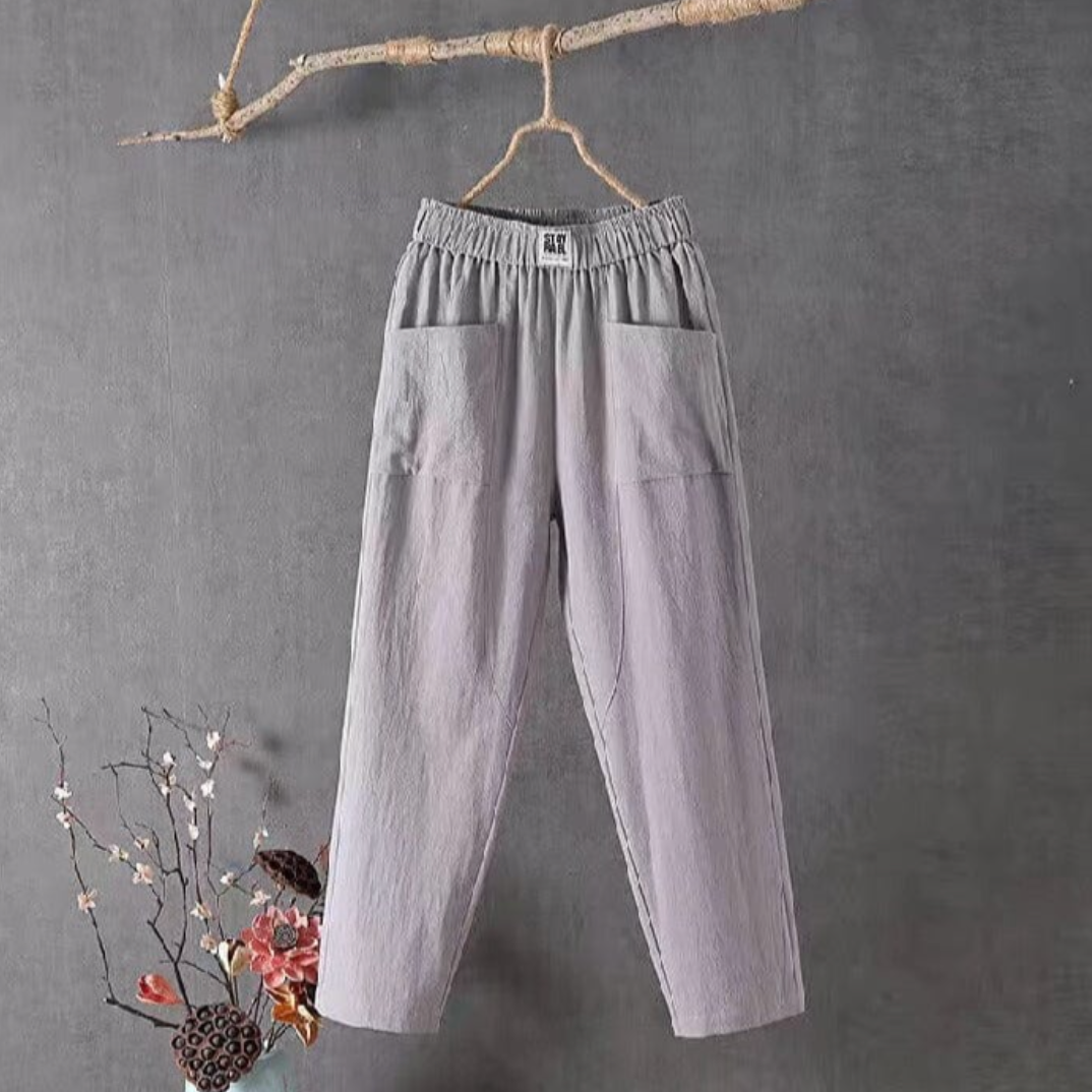 Constanza® | Linen Trousers With Elastic Waist