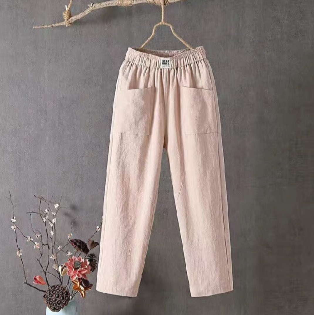 Constanza® | Linen Trousers With Elastic Waist