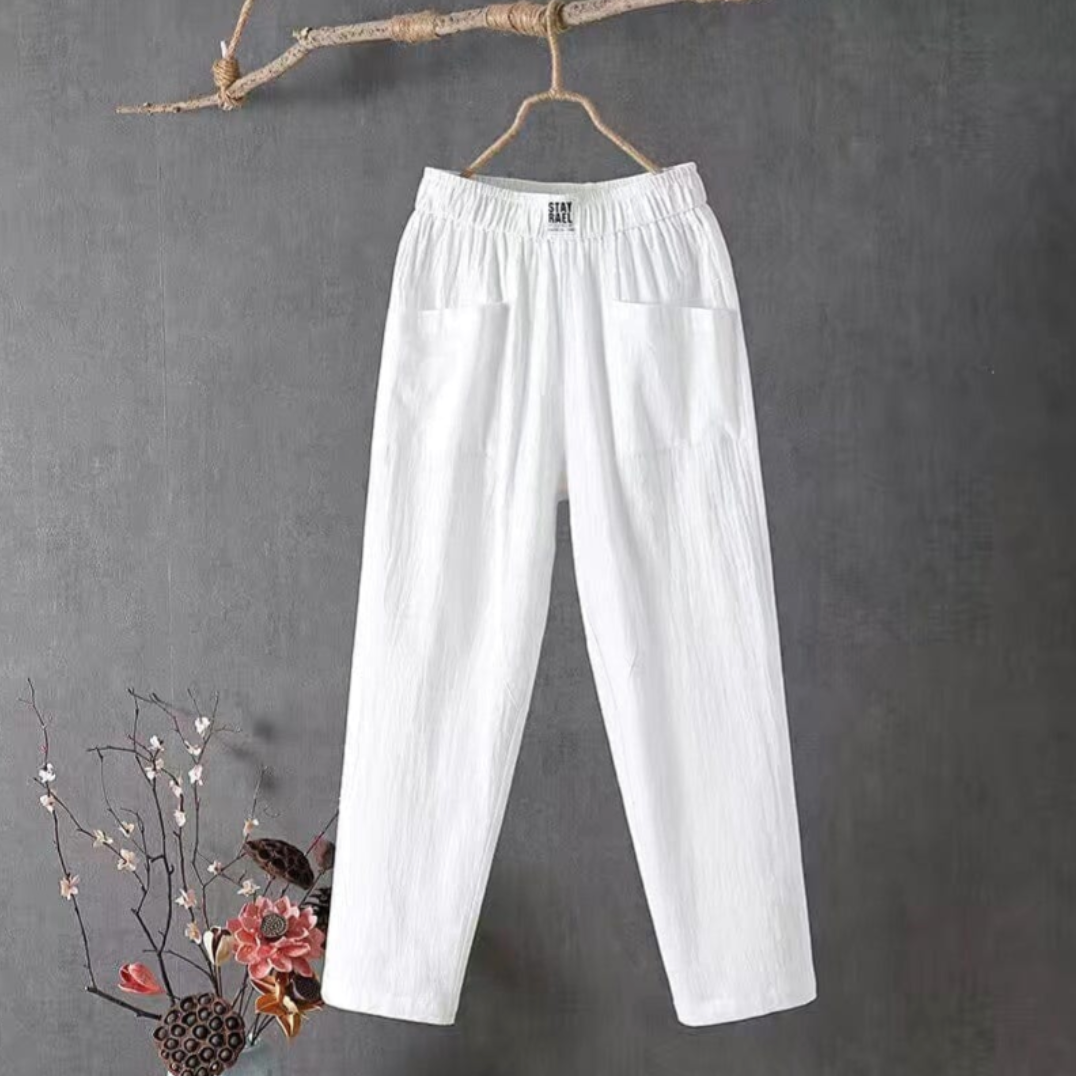 Constanza® | Linen Trousers With Elastic Waist
