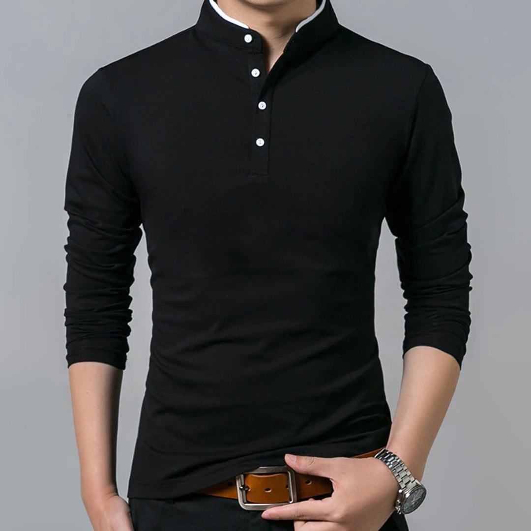 Shane | Men's Slim-Fit Long Sleeve Polo Shirt