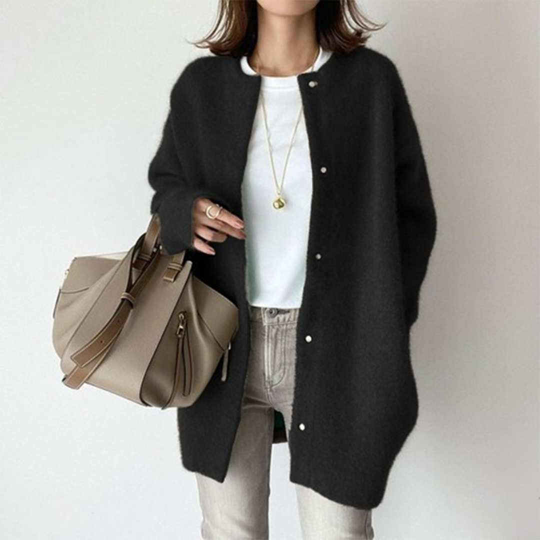 Cristina | long cardigan with press studs