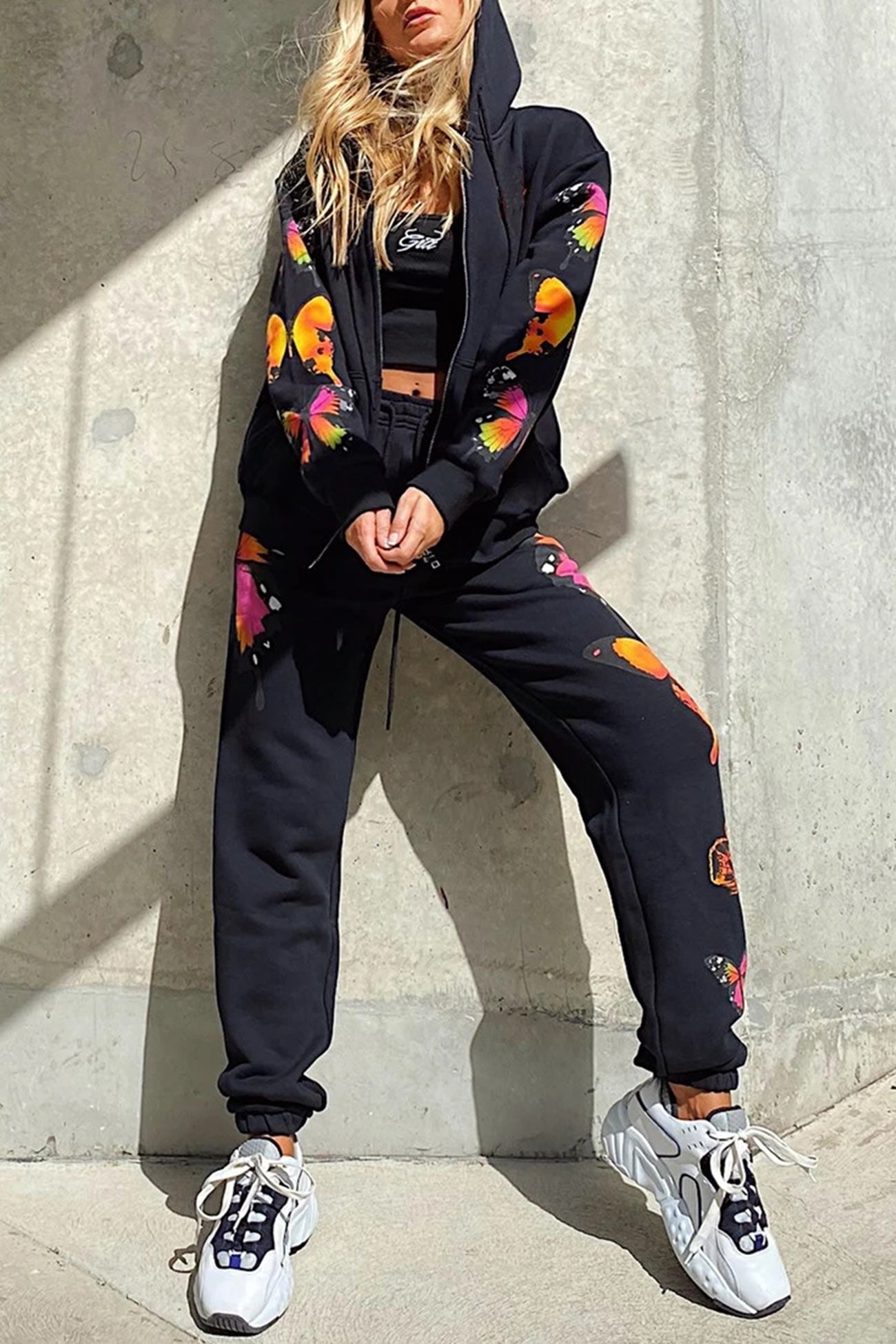 Charlotte® | Butterfly print zip hoodie set