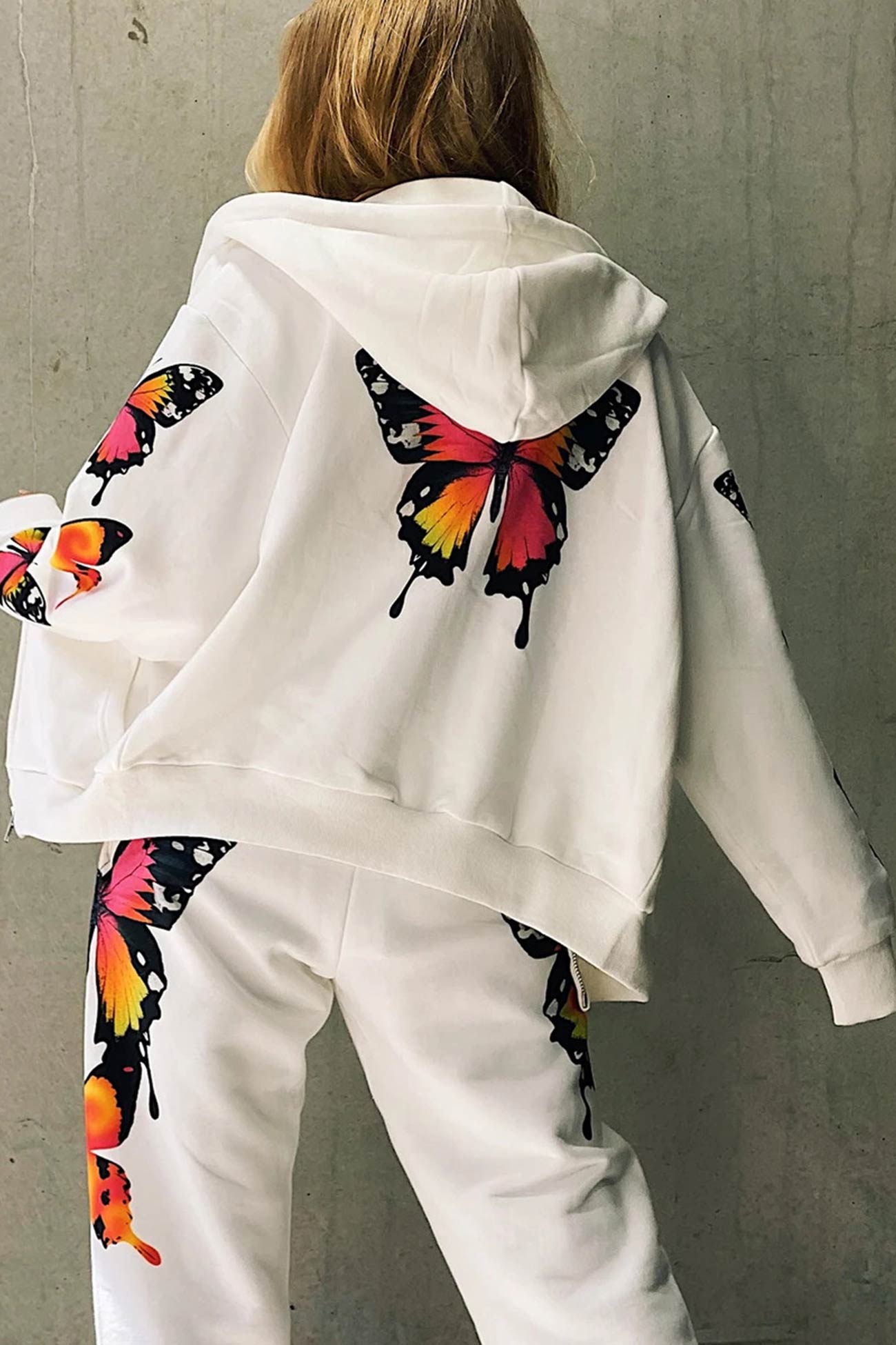 Charlotte® | Butterfly print zip hoodie set
