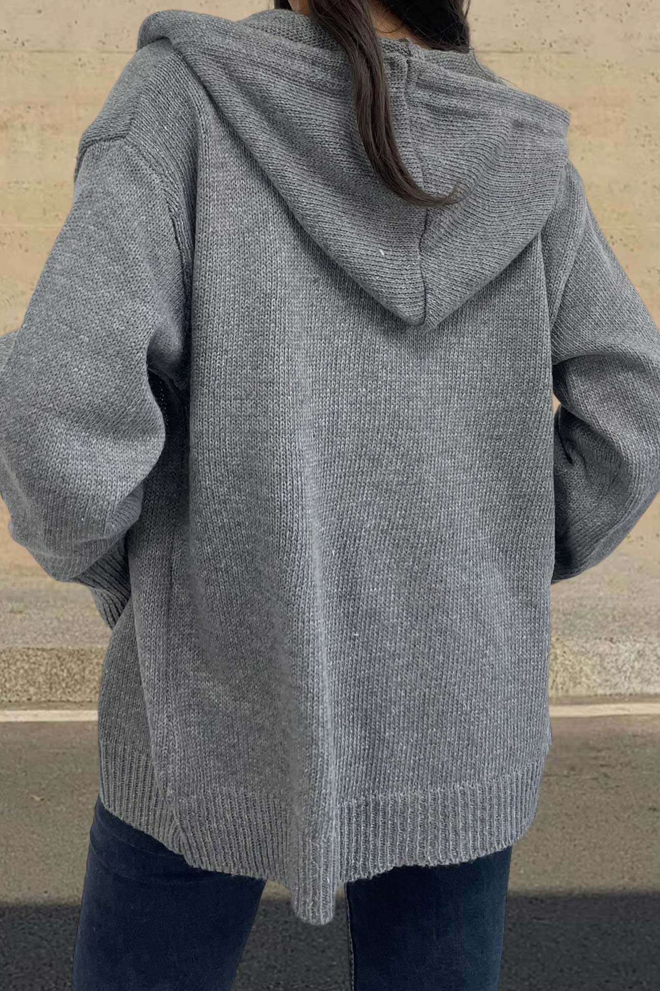 Beata® | Cardigan with button placket and hood